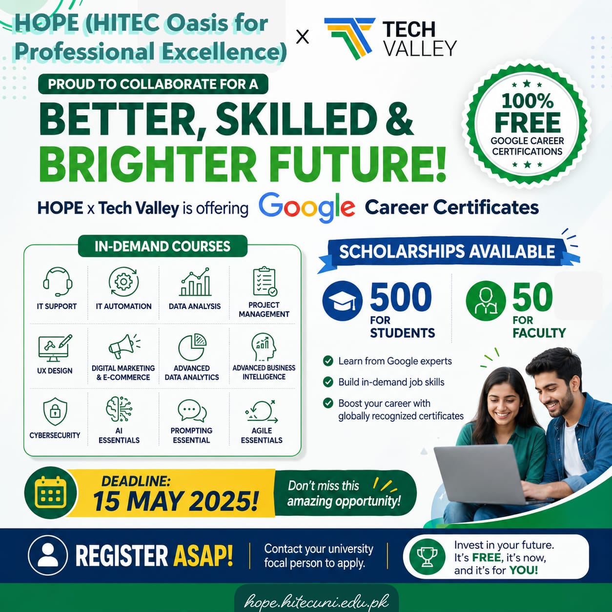 HOPE x Tech Valley: Free Google Career Certifications